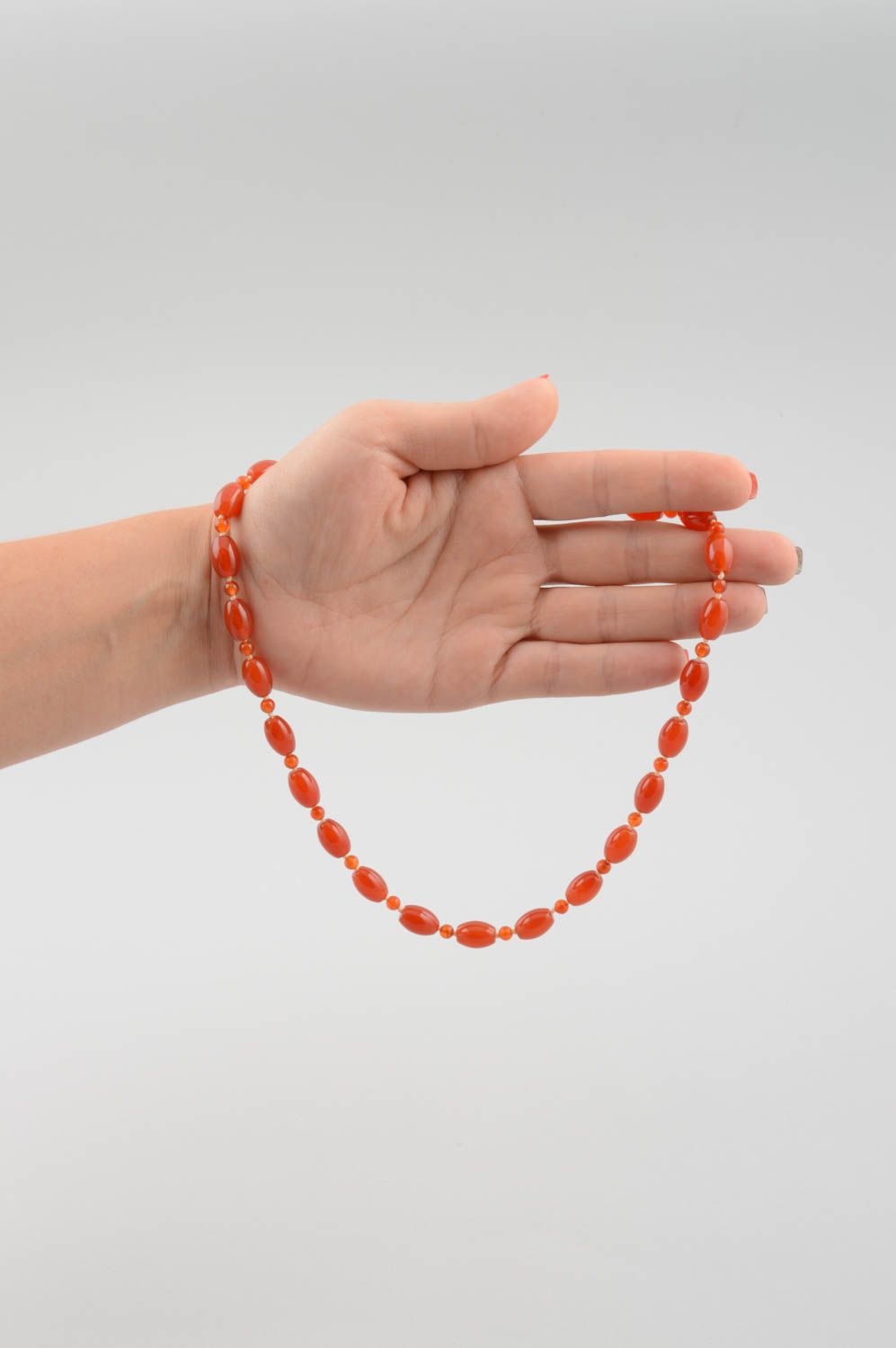 Handmade beads design bead necklace jewelry with cornelian design necklace photo 4
