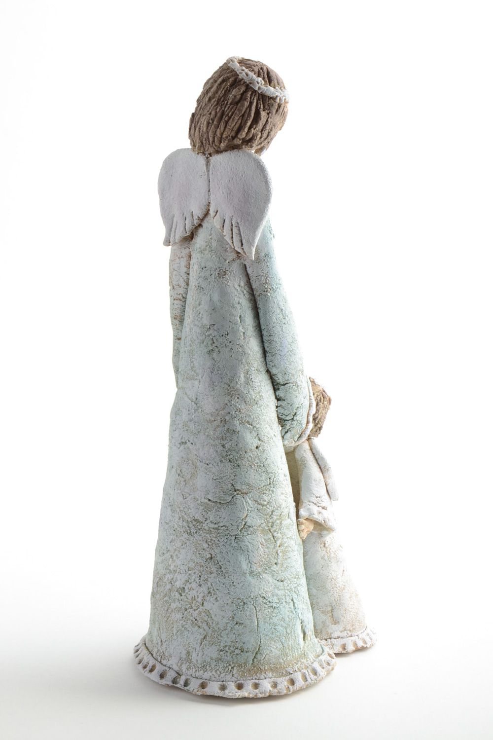 Statuette décorative faite main originale en pâte polymère Ange de soin photo 3