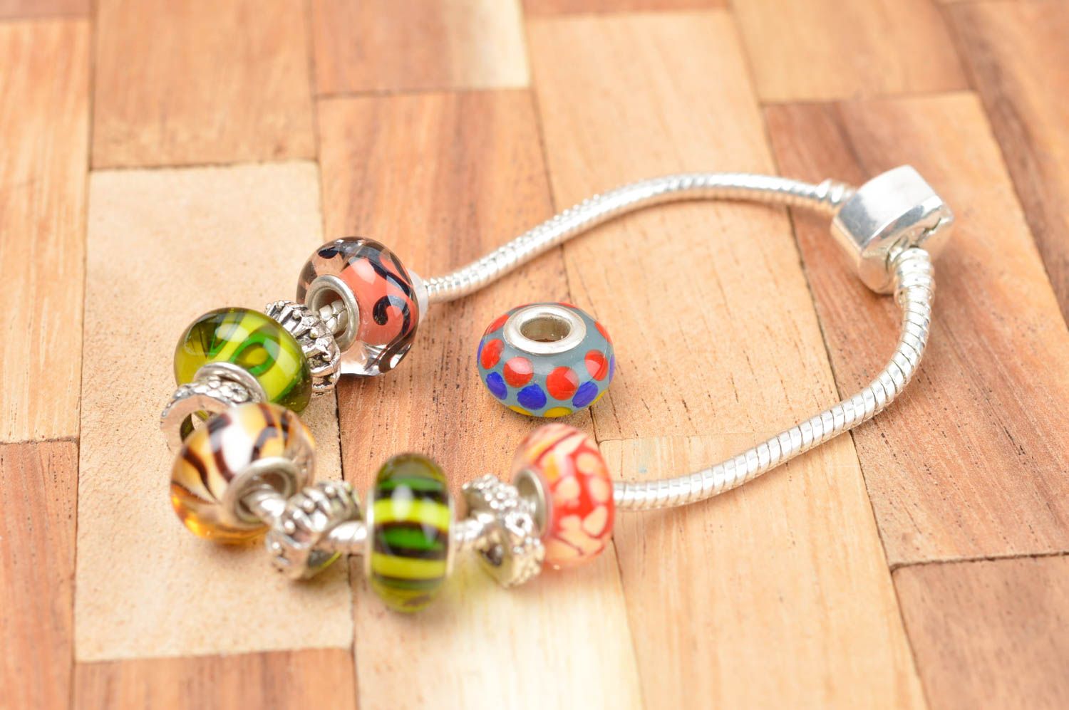 Colorful handmade glass bead lampwork jewelry findings artisan jewelry photo 4