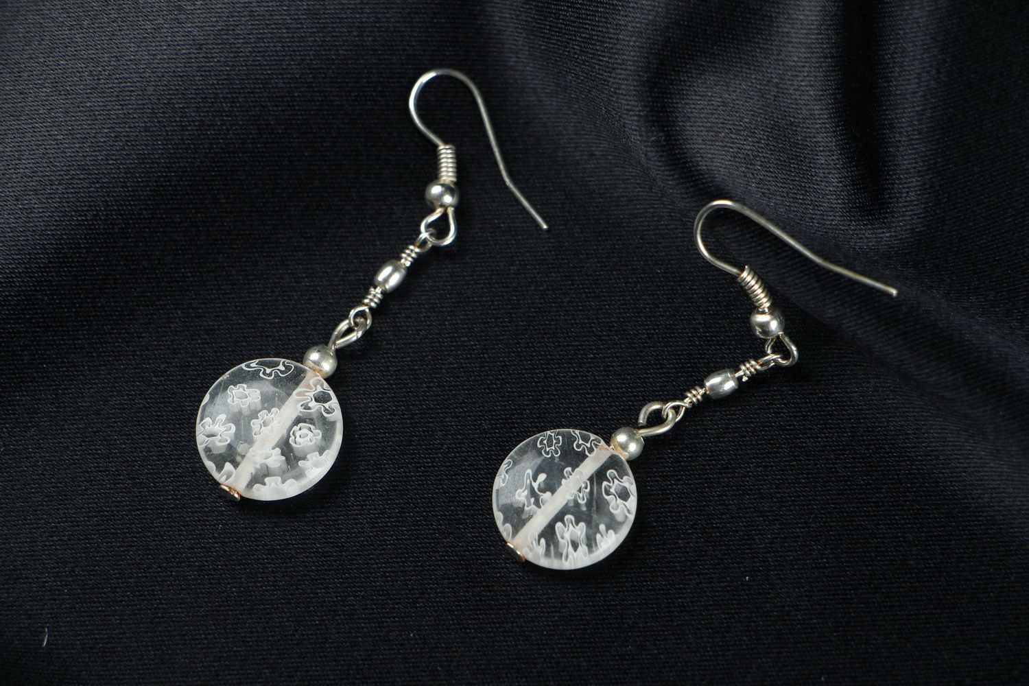Handmade glass earrings photo 1