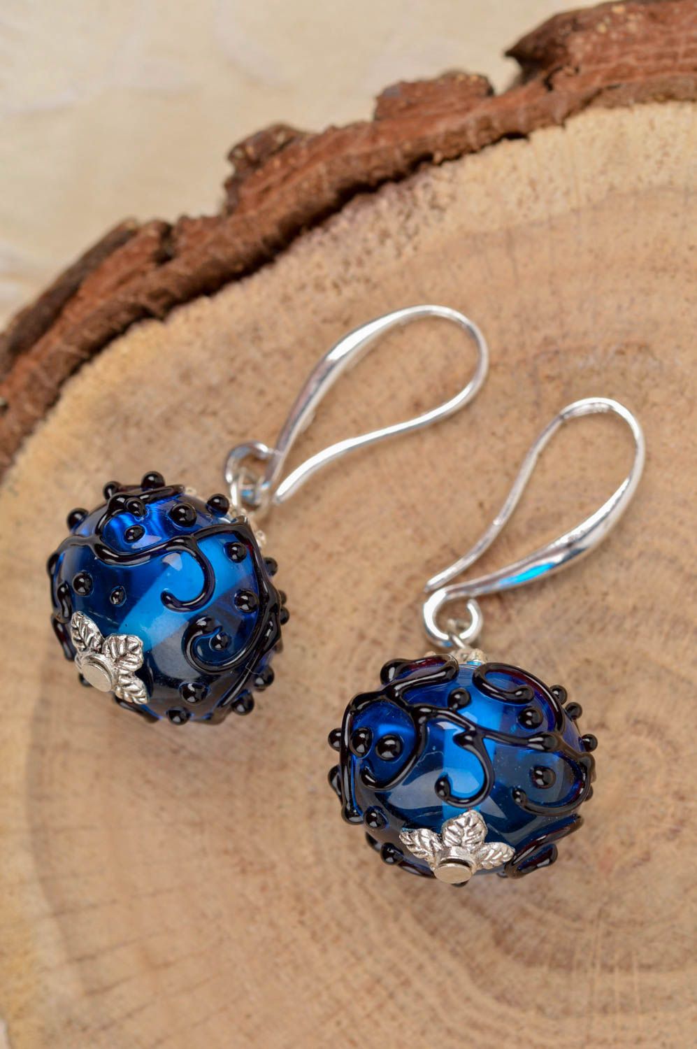 Elegant handmade glass earrings beautiful jewellery fashion accessories photo 1