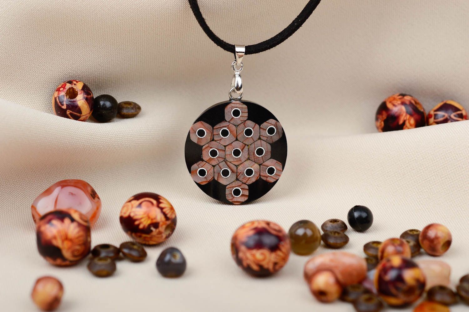 Handmade pendant unusual neck accessory gift ideas wooden pendant designer gift photo 1