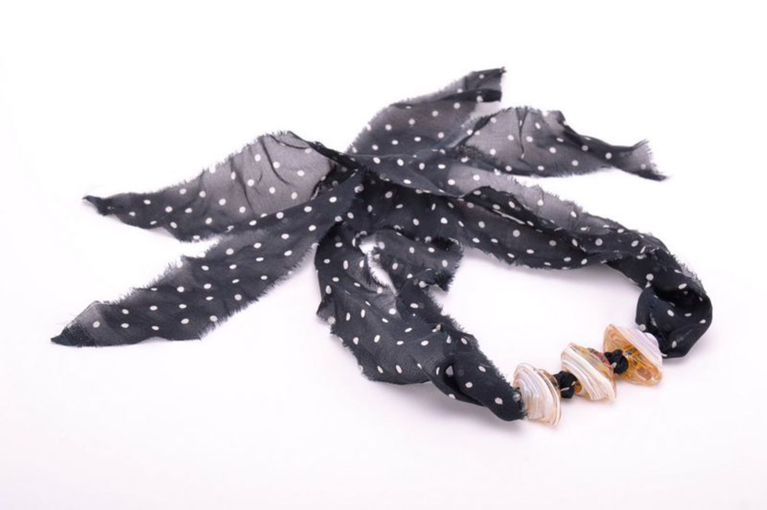Polka-dot necklace with ribbon Style of 50's  photo 3