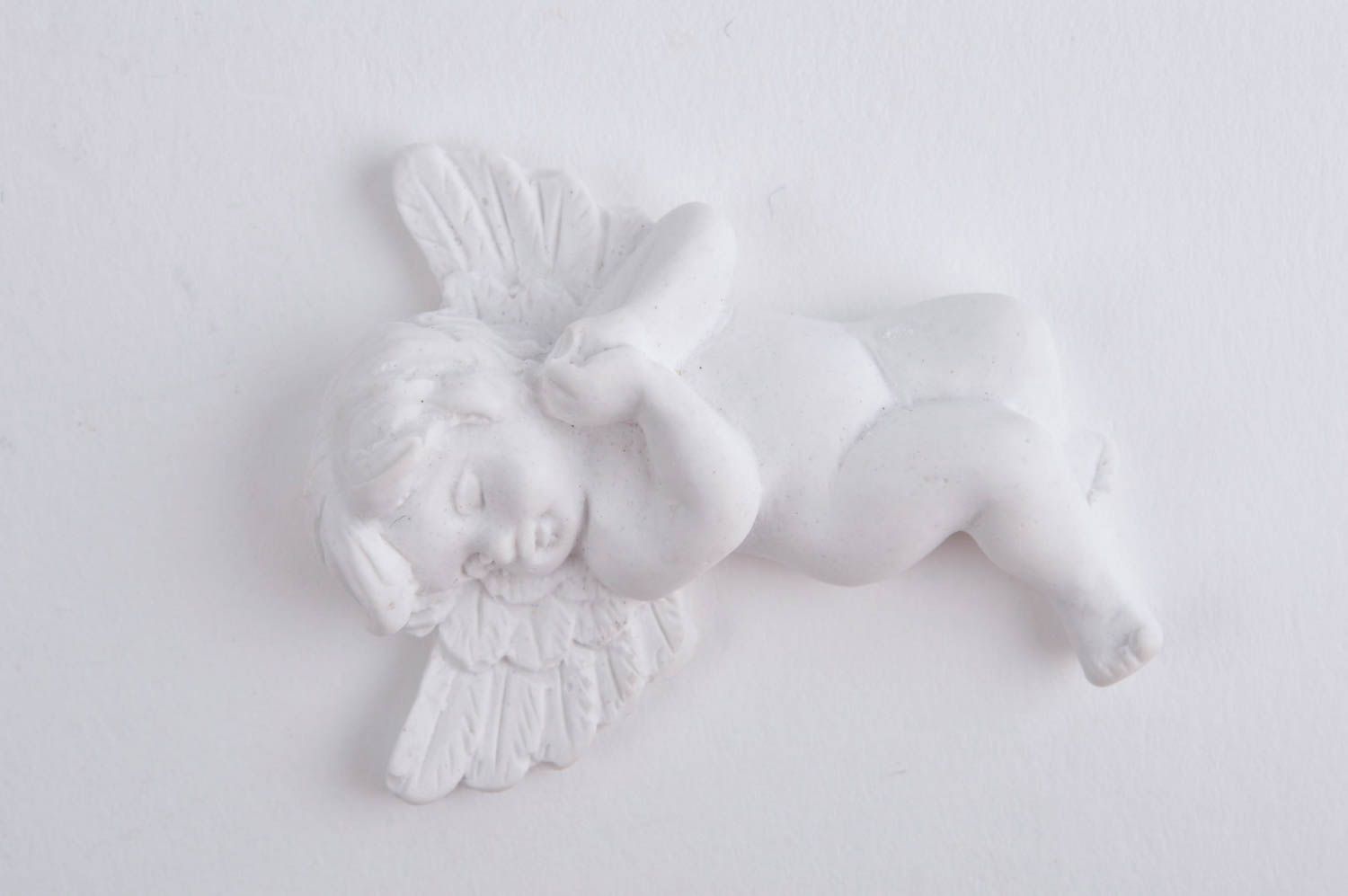 Заготовка для декора фигурка ангела хэнд мейд ангел из гипса белый маленький  фото 3
