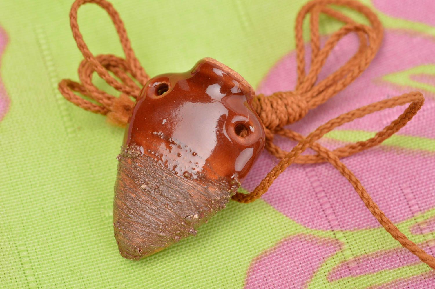 Handmade pendant clay aroma pendant unusual eco accessory female fashion photo 1