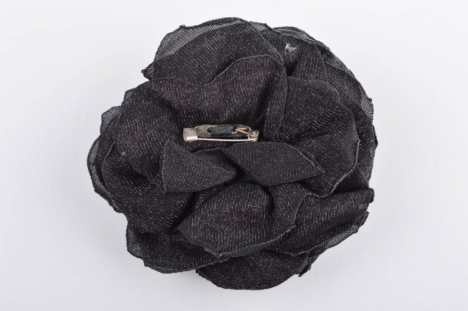 Broche de moda flor grande de color negro bisutería artesanal regalo original foto 4
