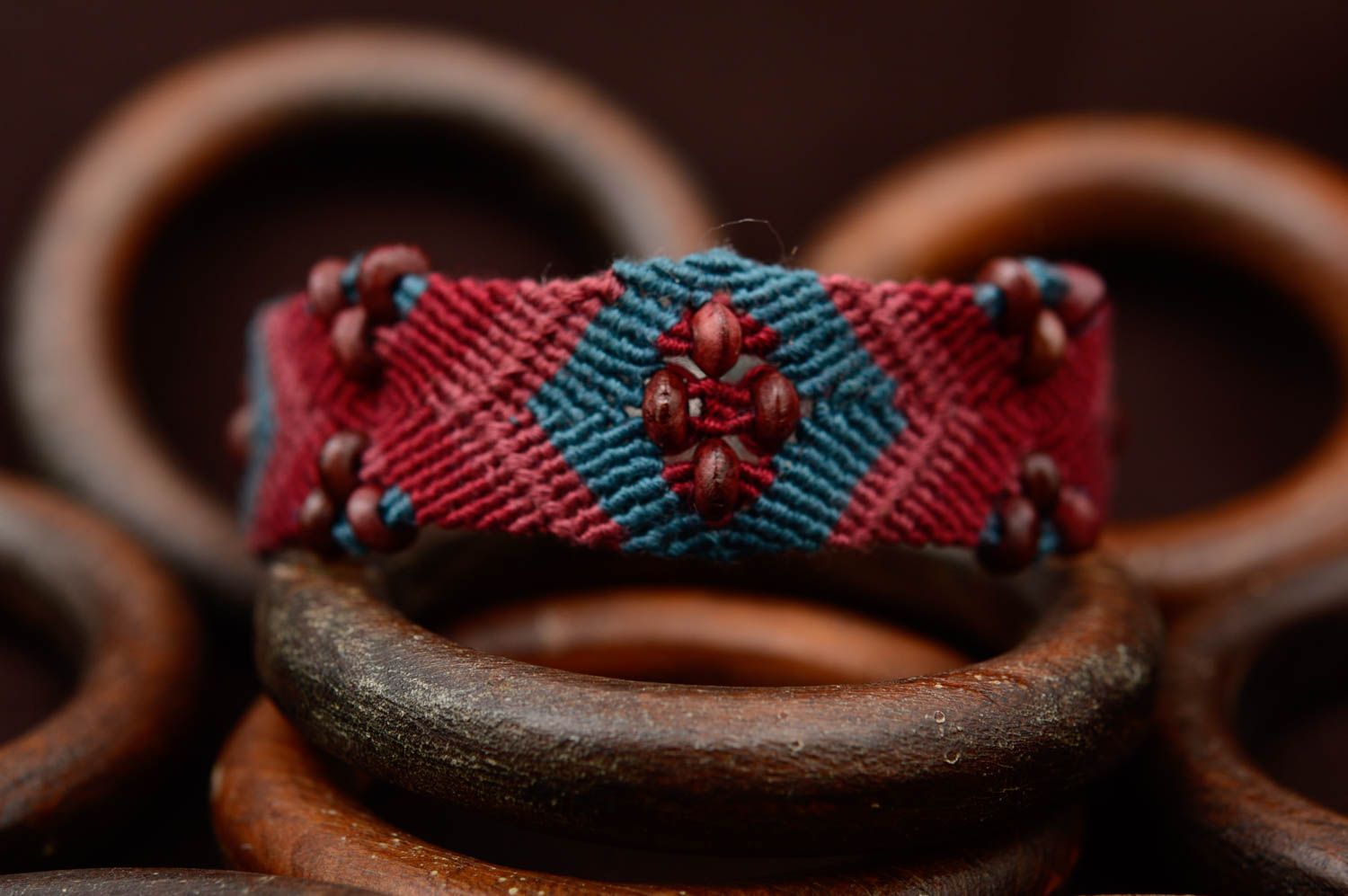 Hand-woven bracelet macrame bracelet handmade woven jewelry ethnic bracelet photo 1