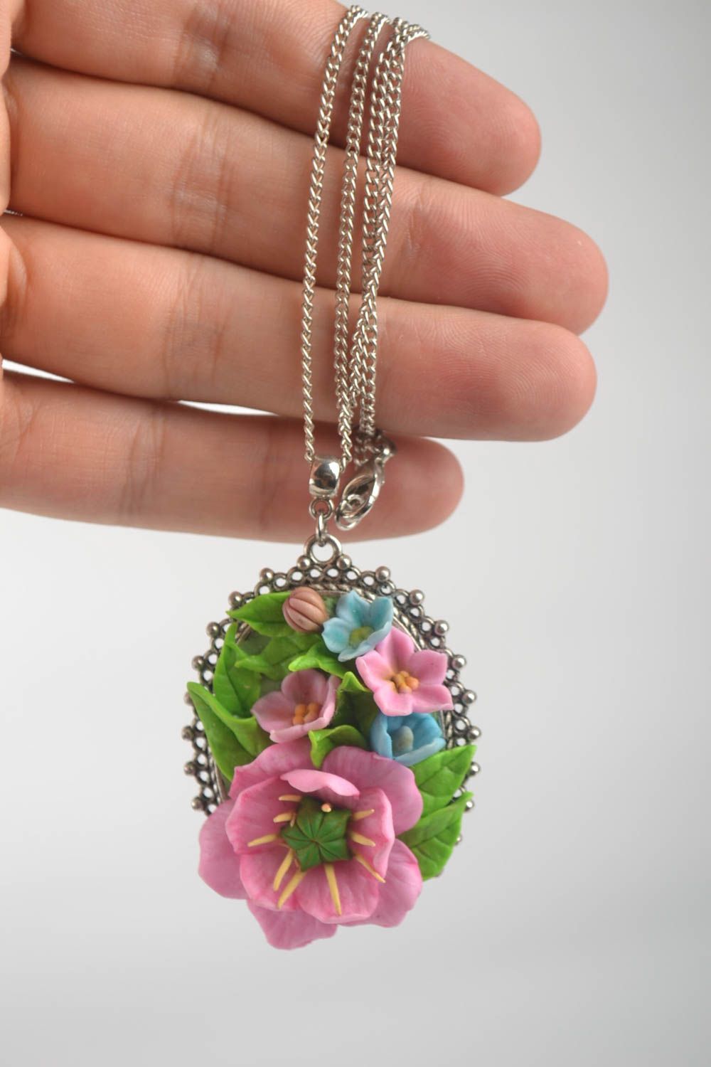 Handmade cold porcelain accessory unique necklace designer gift for woman photo 5