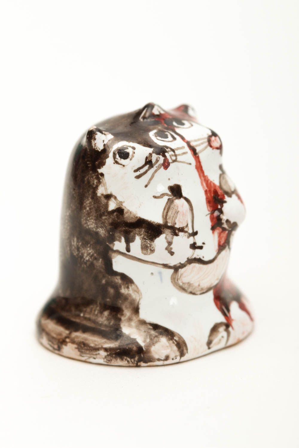 Dedal artesanal de arcilla gatitos accesorio para costura regalo original foto 2