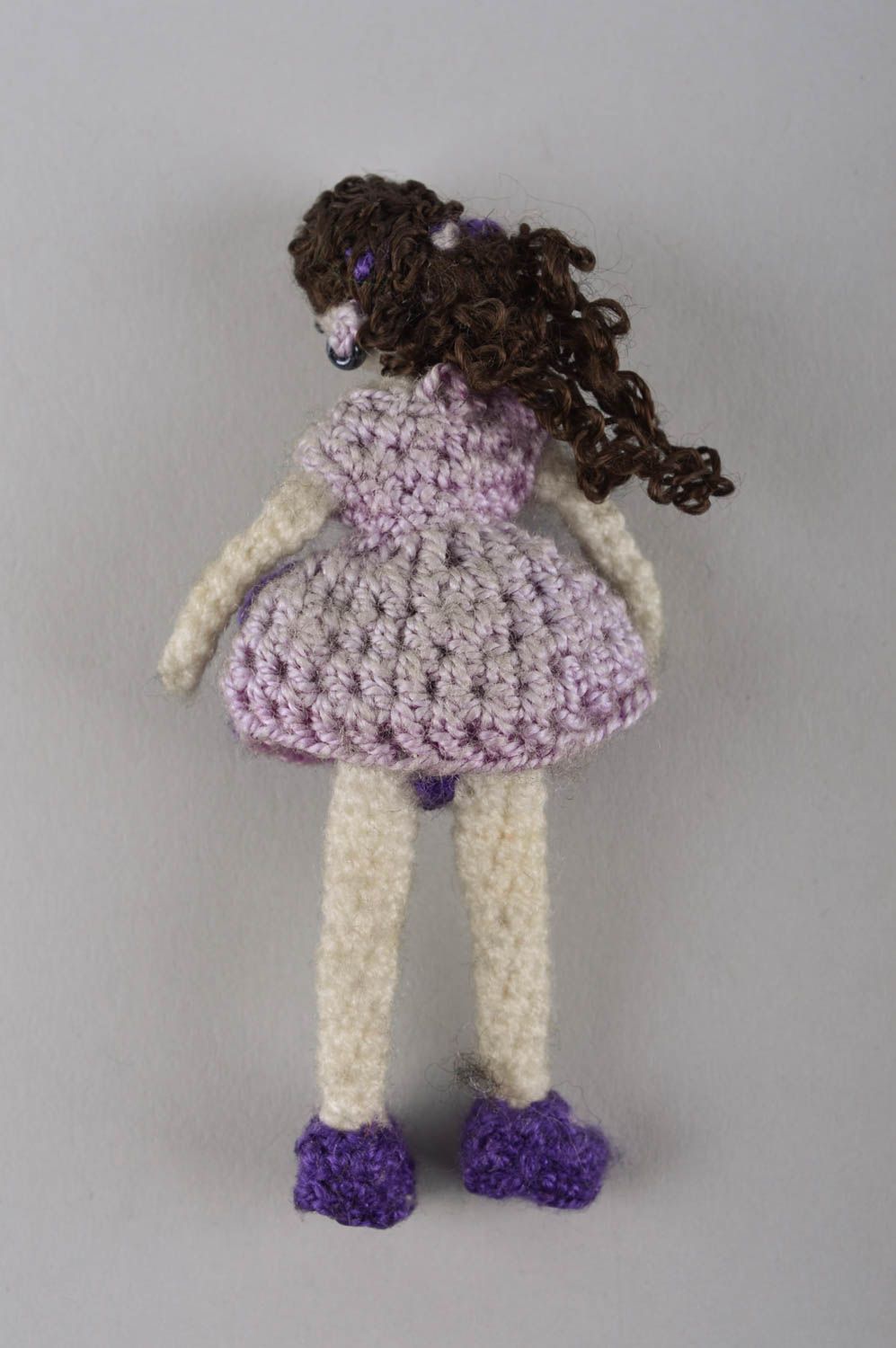 Мягкая игрушка куклы ручной работы кукла крючком интерьерная Девочка маленькая фото 3