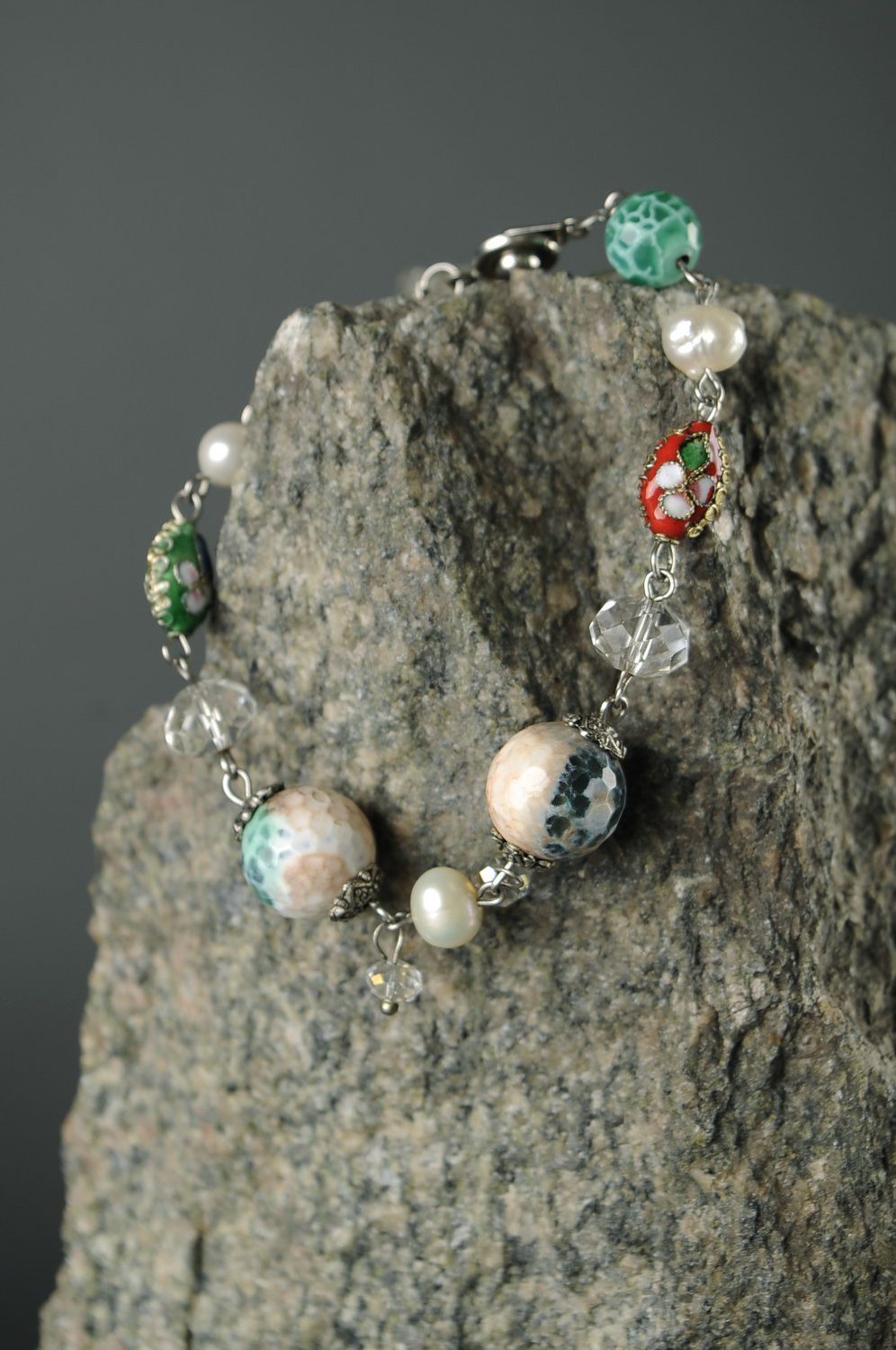 Bracelet with natural stones Small Key photo 1
