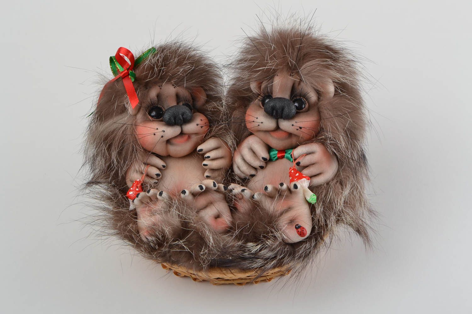 Handmade nylon toy fabric hedgehogs doll present for children designer ideas photo 1