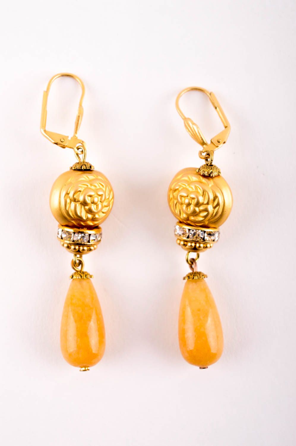 Earrings with natural stones handmade earrings with charms evening accessories photo 3