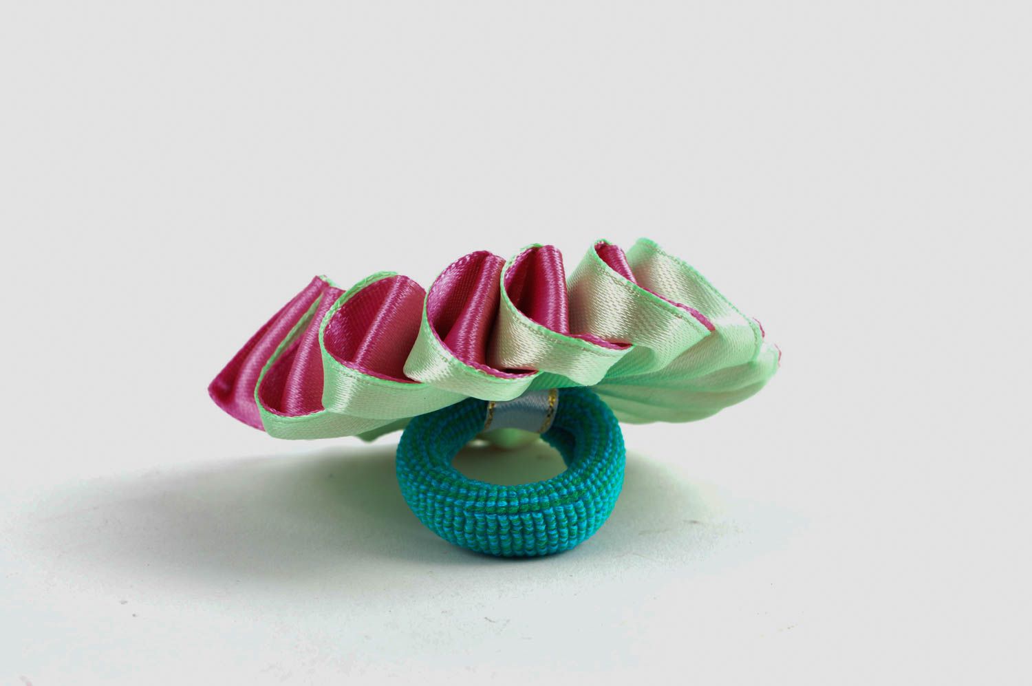 Stylish handmade flower scrunchie childrens hair tie designer hair accessories photo 3