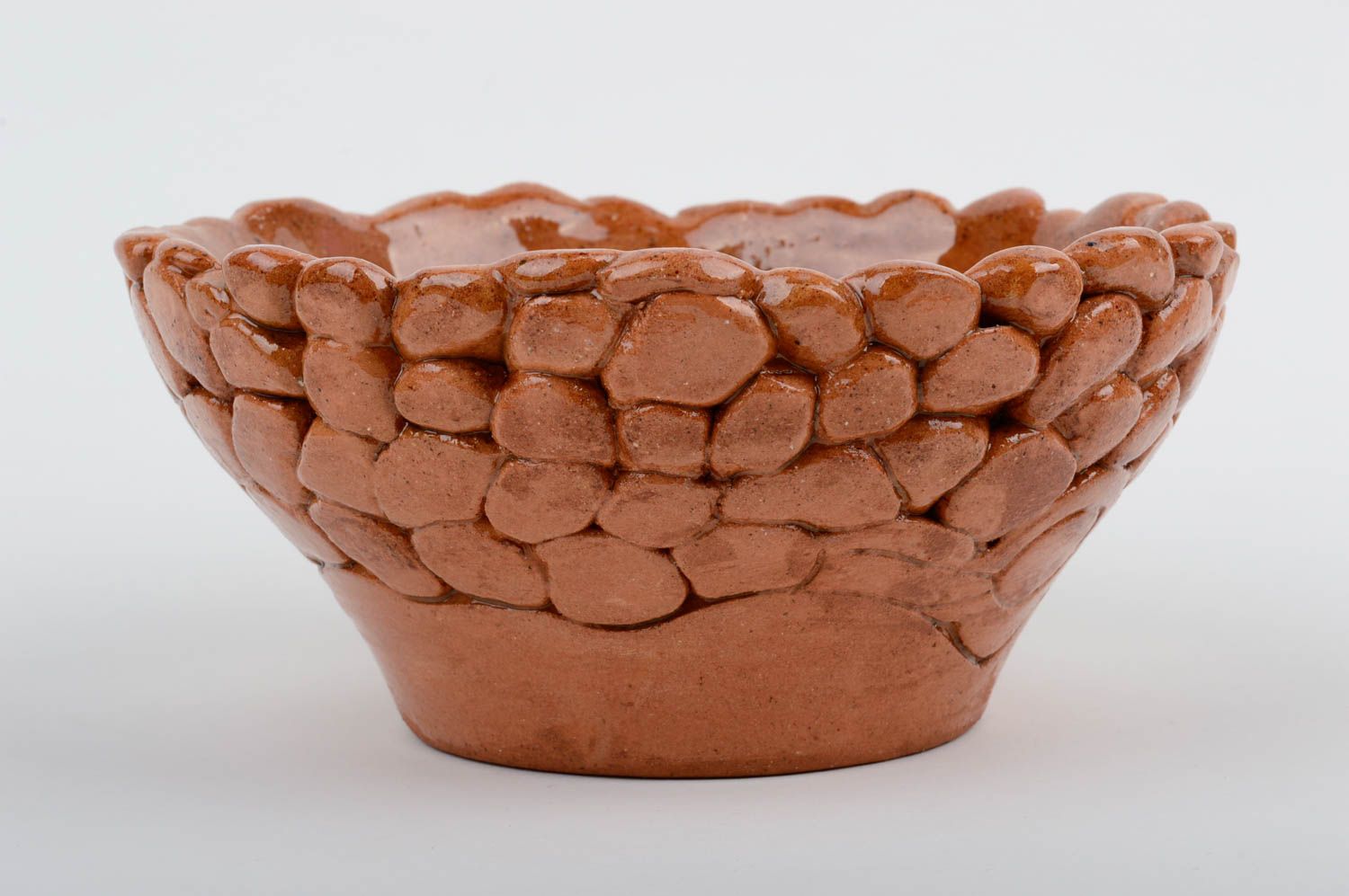 Unusual handmade ceramic bowl clay bowl design kitchen supplies pottery works photo 1