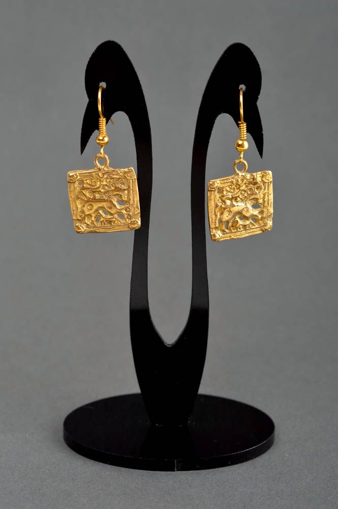 Modeschmuck Ohrringe handmade Metall Schmuck Ohrringe für Damen quadratisch  foto 1