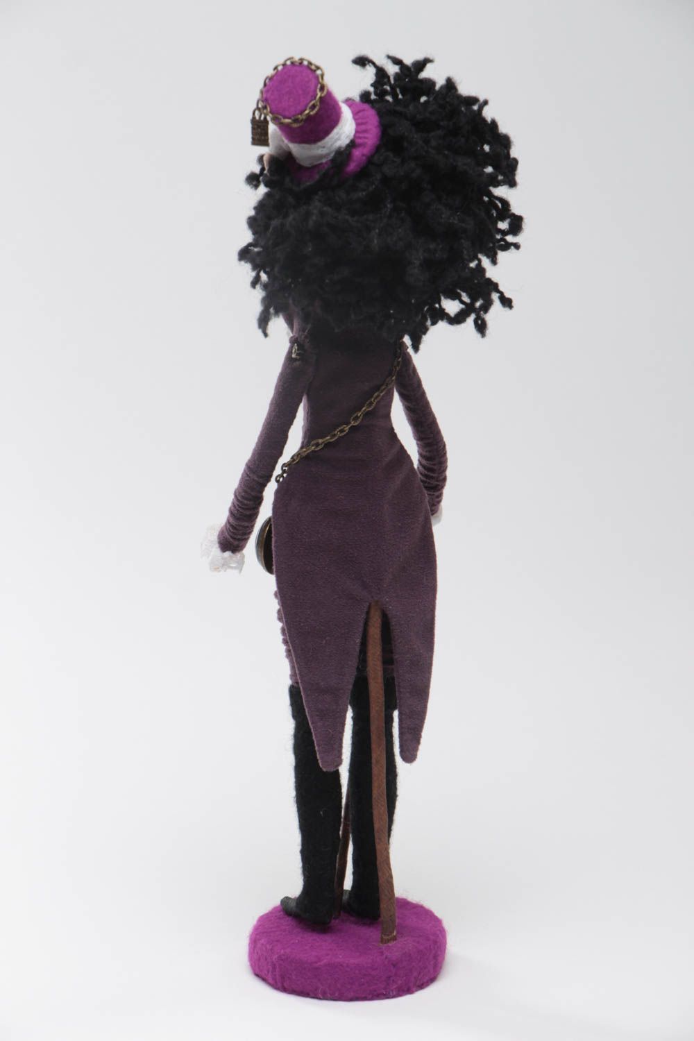 Кукла для интерьера в виде Эльфийки на подставке из тканей ручной работы фото 4