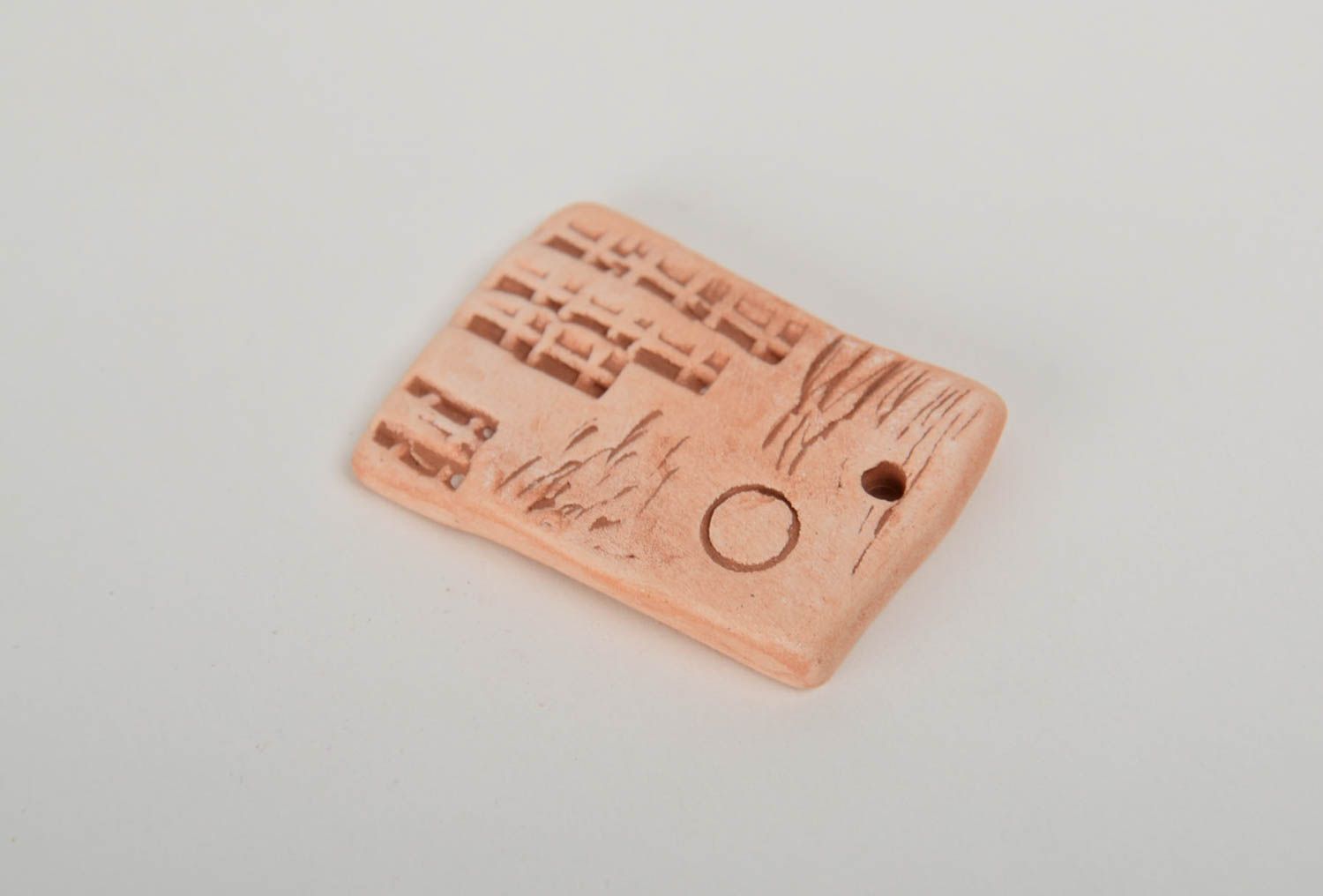 Small handmade clay blank for pendant making DIY jewelry supplies photo 4