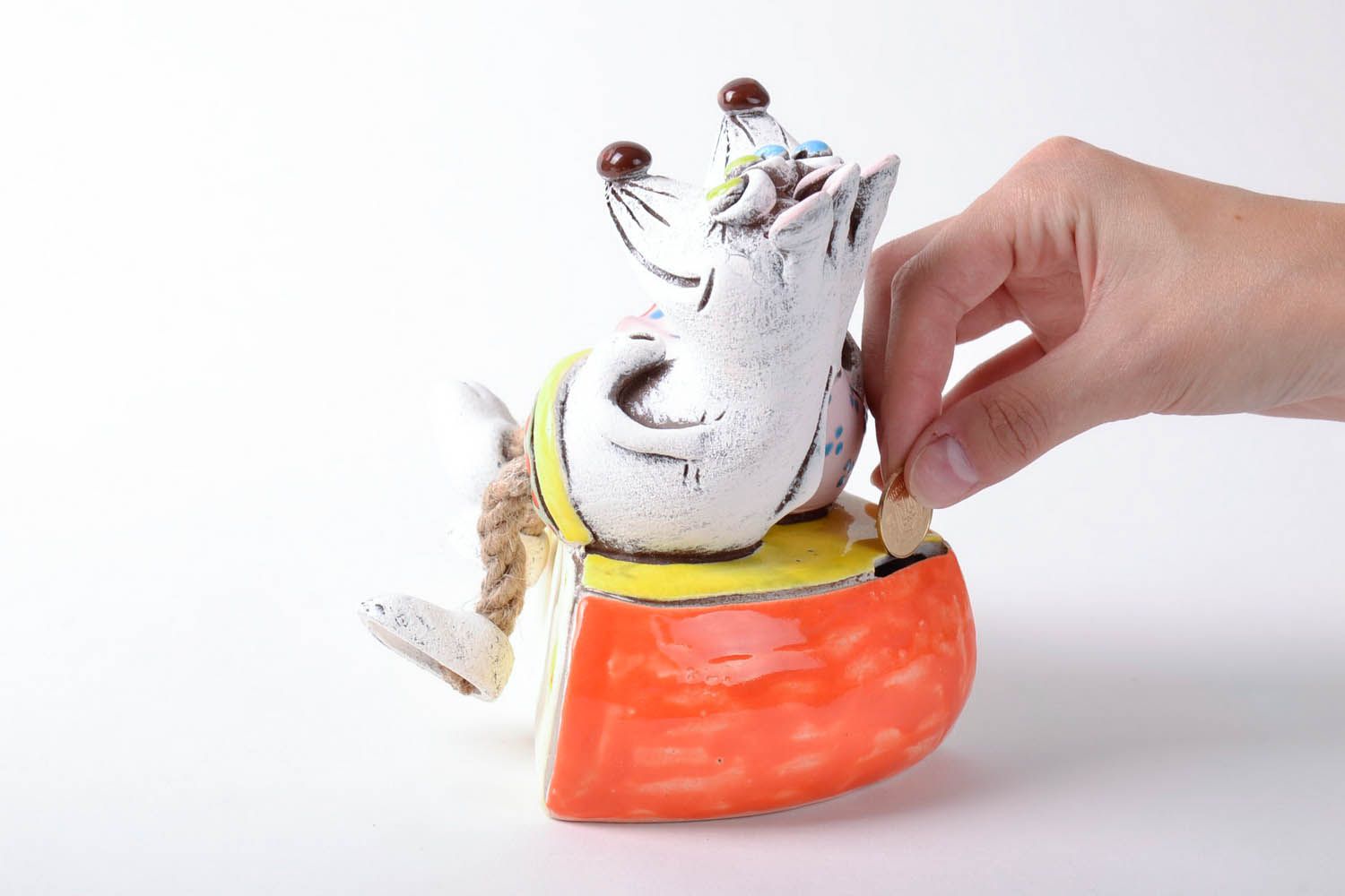 Clay money box Mouse on the Cheese photo 4