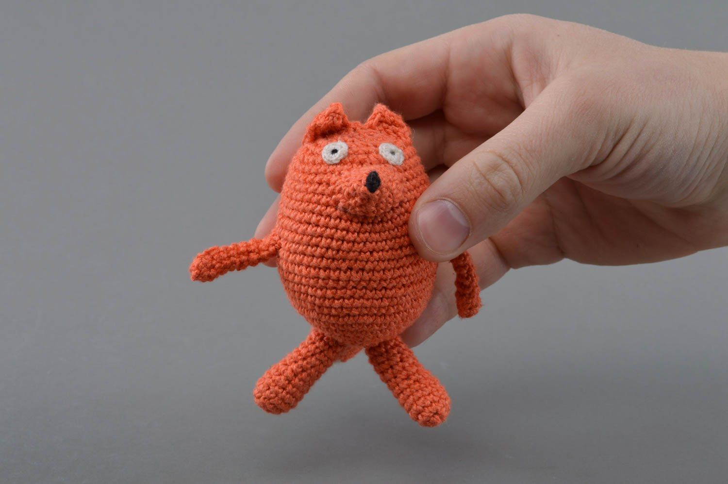 Jouet tricoté au crochet en fils acryliques fait main pour enfant Renard photo 4
