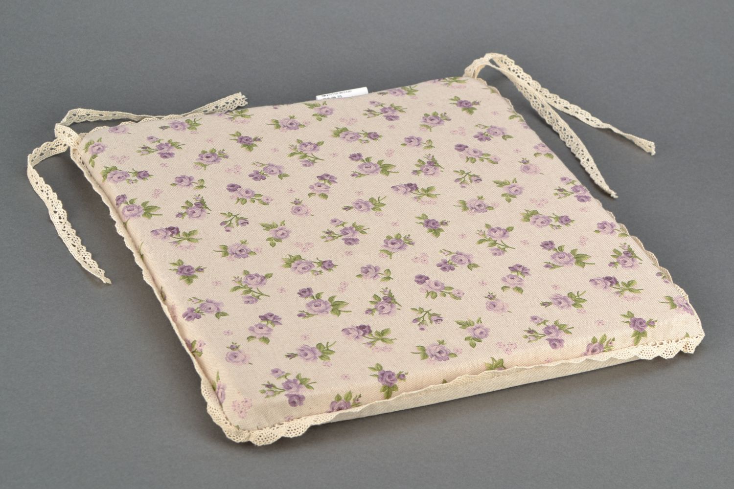 Flat chair pad with flower print photo 3