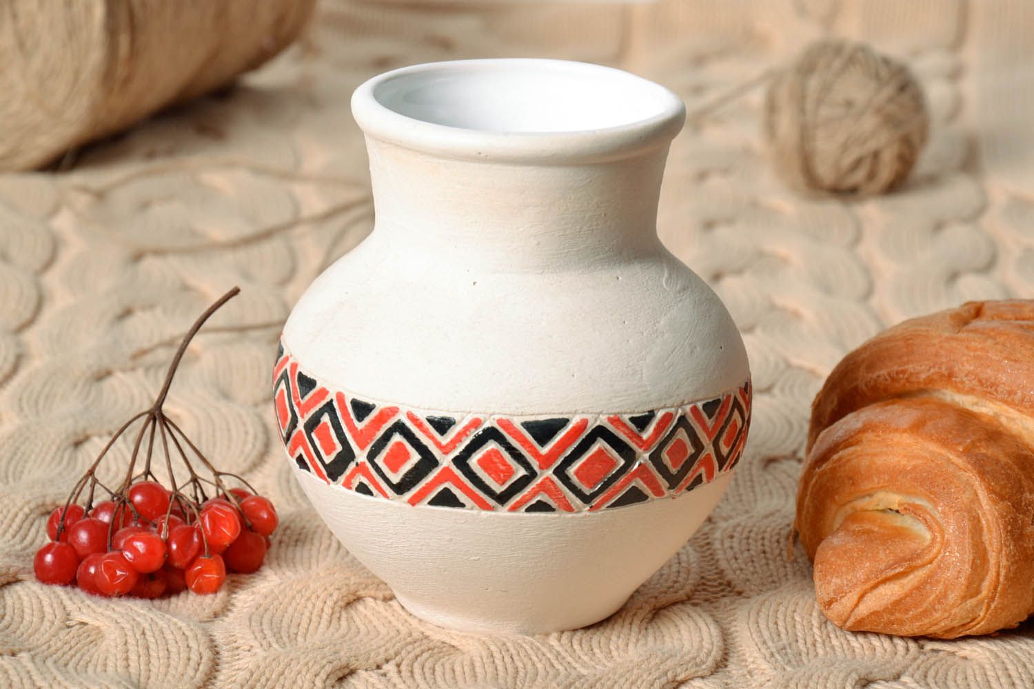 Keramik Krug mit Ornament foto 1