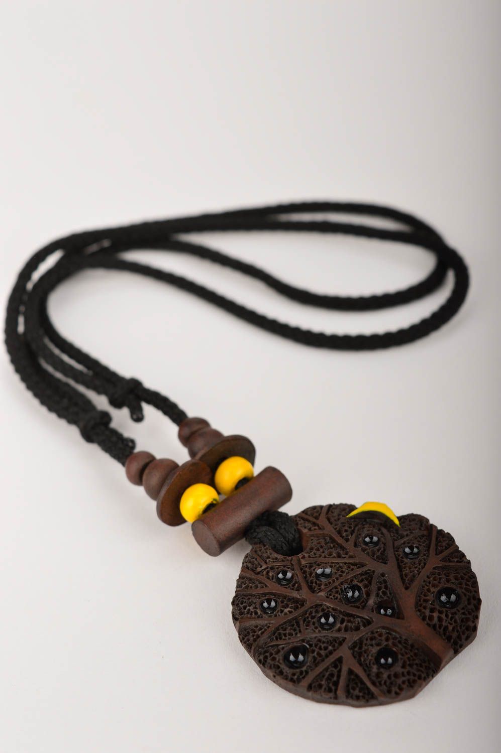Handmade pendant gift ideas designer accessory unusual pendant clay accessory photo 2