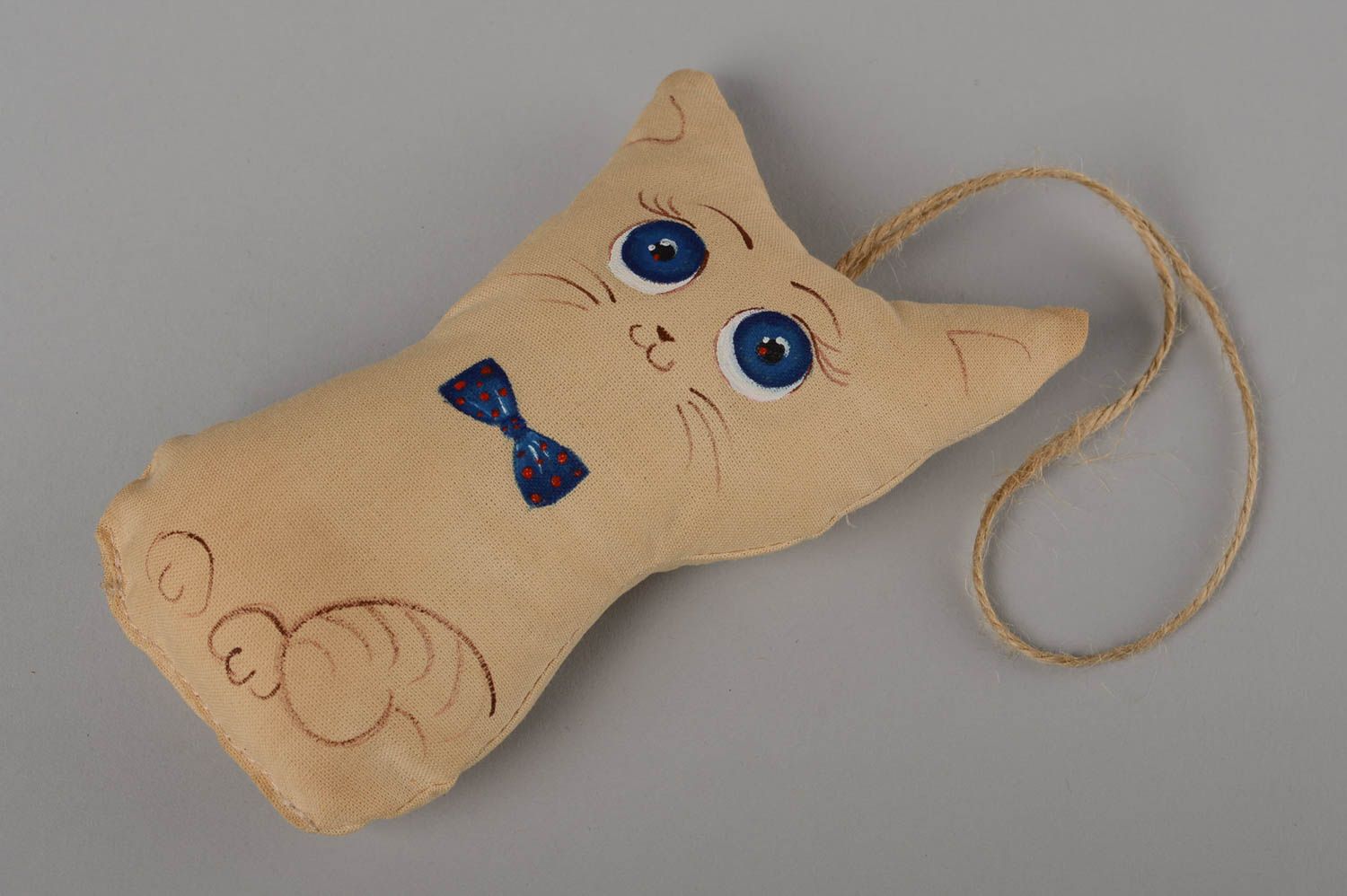 Kuscheltier Katze handmade Deko Anhänger Textil Spielzeug Designer Geschenk foto 2