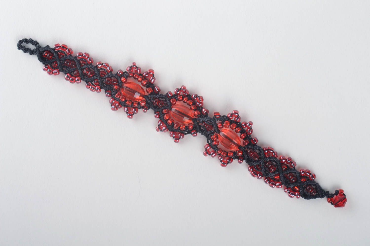 Модный браслет ручной работы браслет из ниток плетеный браслет красный фото 2