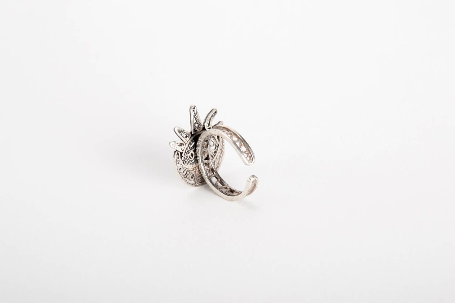 Серебряное украшение ручной работы серебряное кольцо луна солнце женское кольцо фото 3