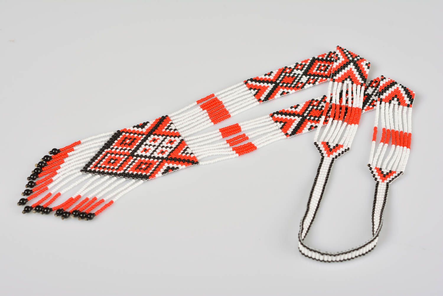 Handmade massives Collier Gerdan aus Glasperlen im ethnischen Stil für Damen foto 2