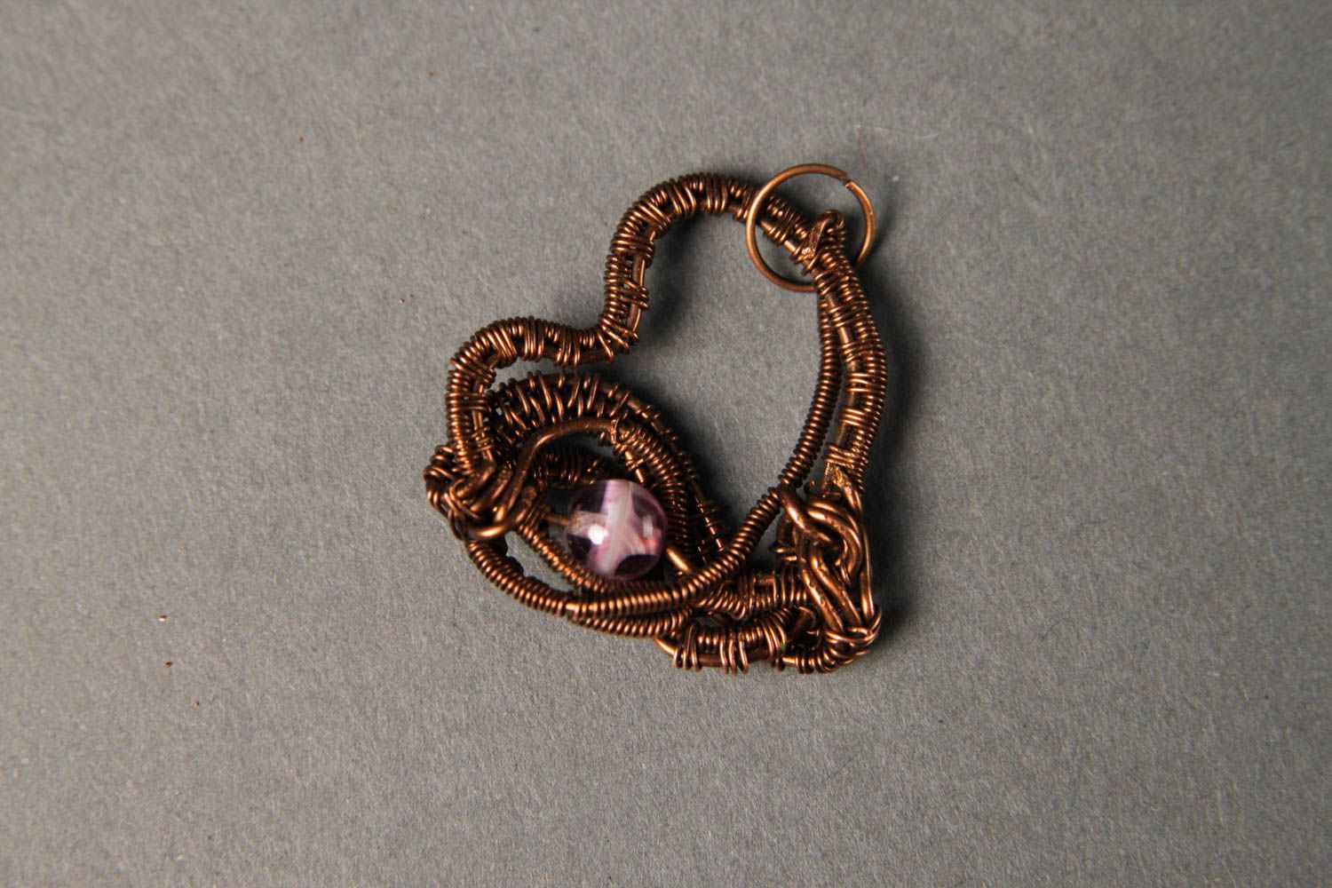Unusual handmade metal pendant wire wrap copper pendant fashion trends photo 3