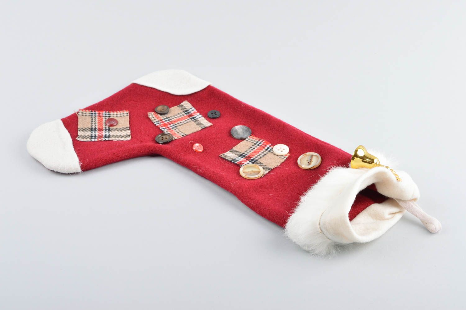 Socke zu Weihnachten handmade Deko Tannenbaum Schmuck Weihnachten Deko rot weiß foto 5