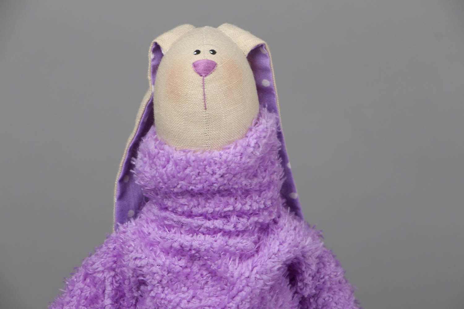 Мягкая игрушка текстильная Лавандовый кролик фото 2
