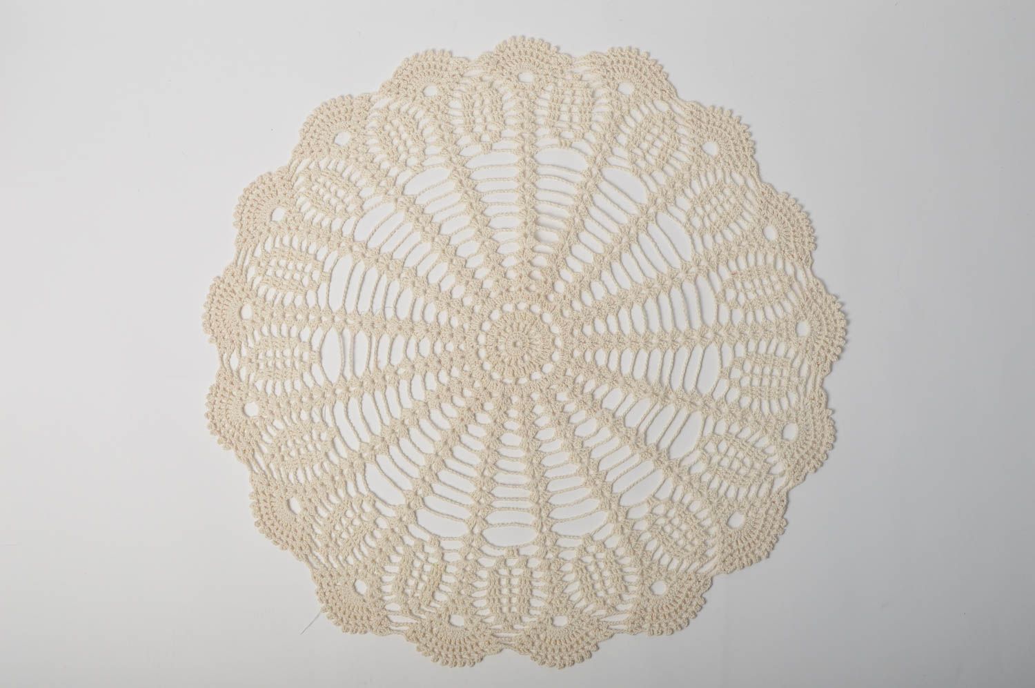 Handmade openwork napkin round crocheted napkin unusual decor ideas lace napkin  photo 2