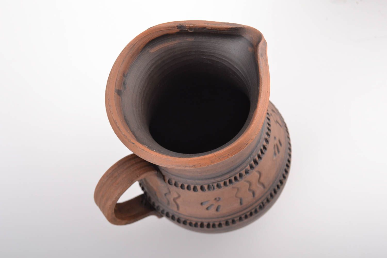 60 oz ceramic jug in brown color with handle 2,81 lb photo 4