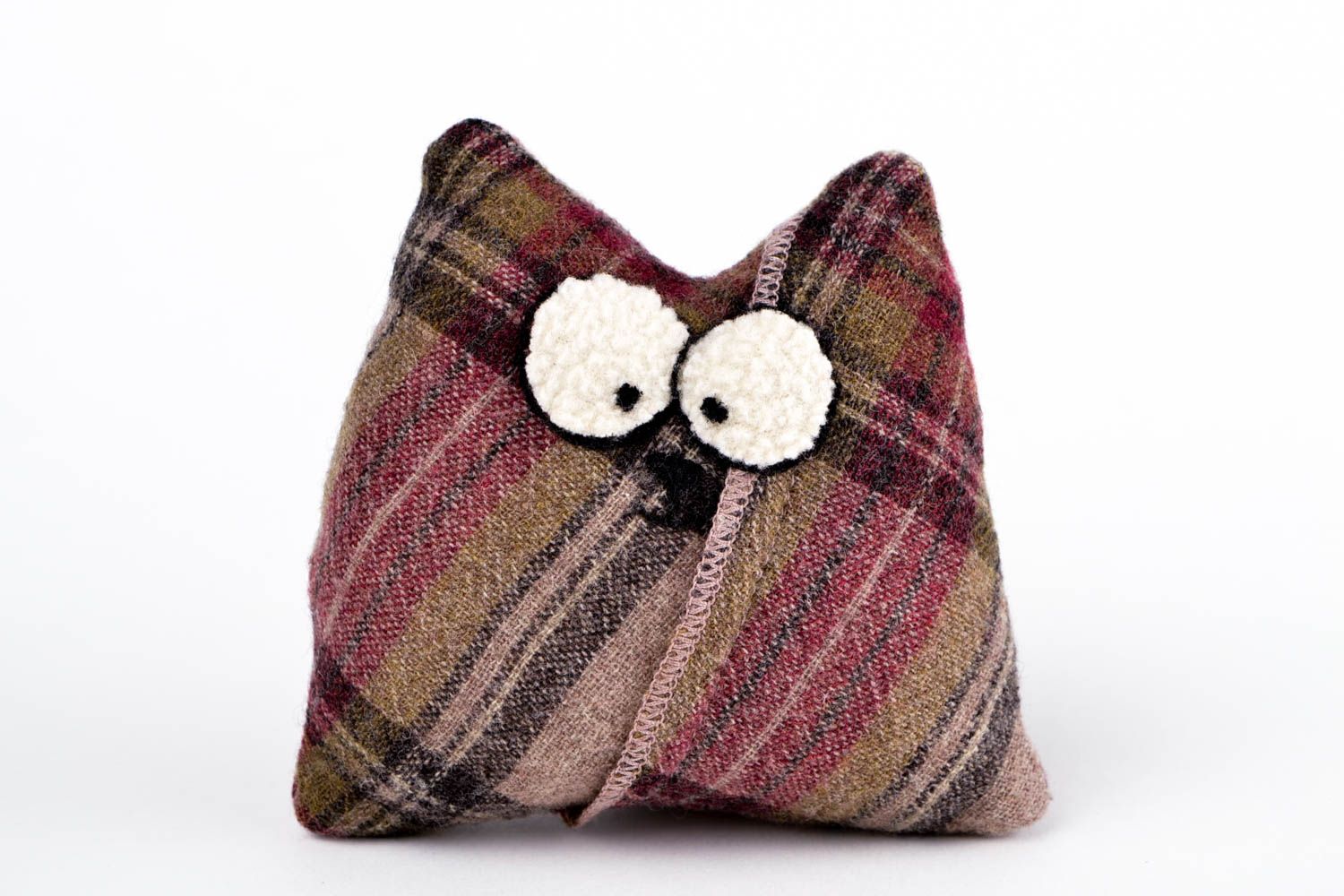 Peluche chat Jouet fait main petit en tissu de laine Cadeau pour enfant photo 3