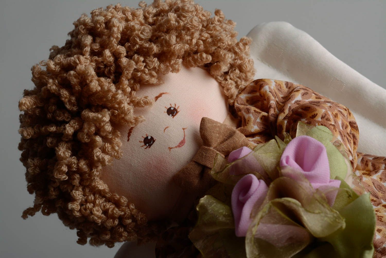 Текстильная кукла Цветочный ангелочек фото 3