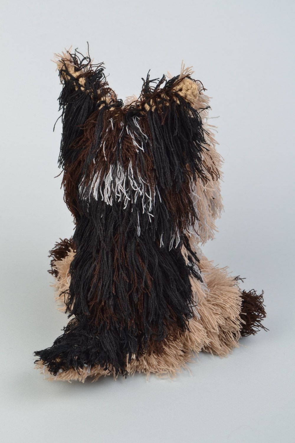 Weiches nettes gehäkeltes Kuscheltier Hund aus Fäden handmade Yorkshire Terrier
 foto 5