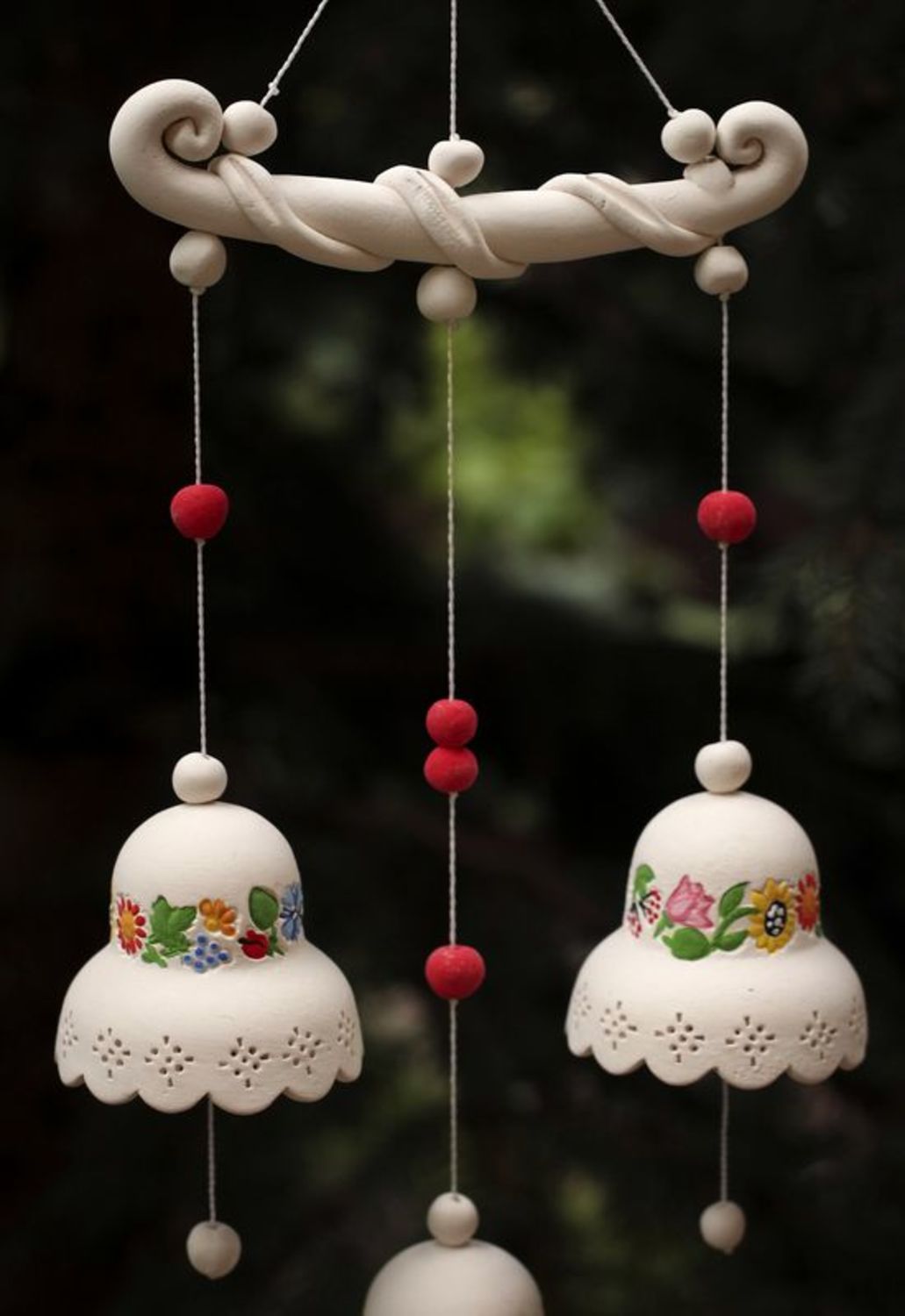 Ceramic bells with a cord photo 2