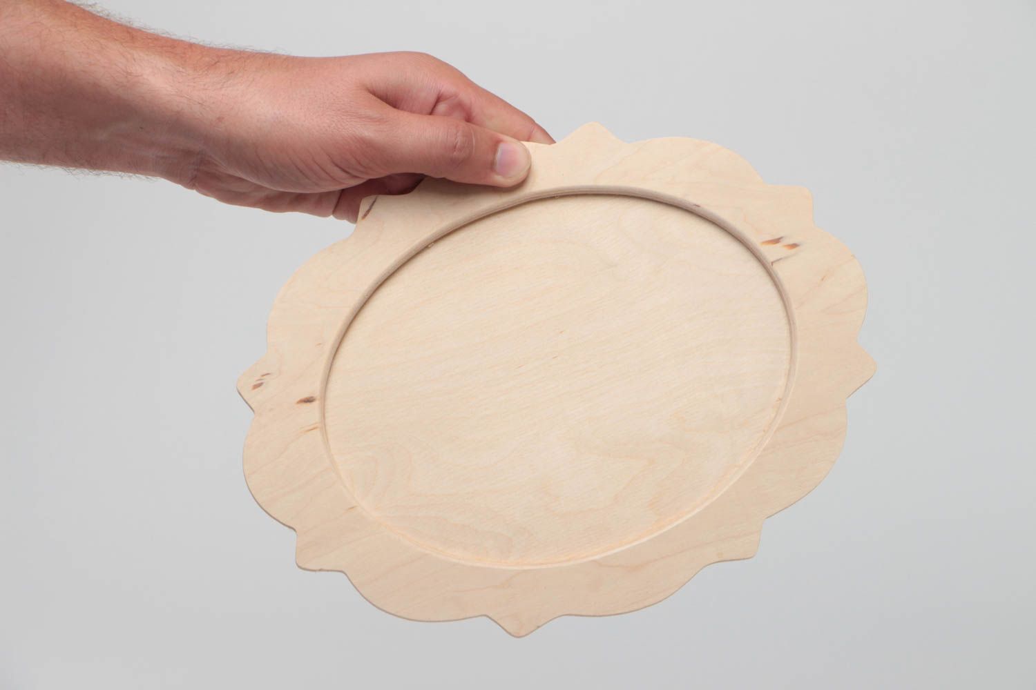 Forme en bois brut clair pour miroir ou plateau à décorer faite main ovale photo 5