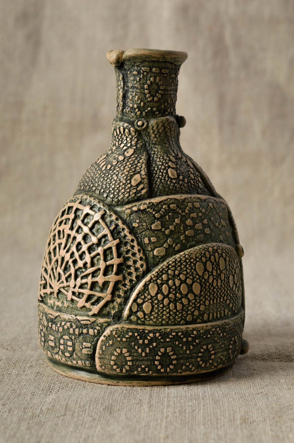 Ваза из глины ручная работа керамическая ваза для цветов красивая ваза маленькая фото 1