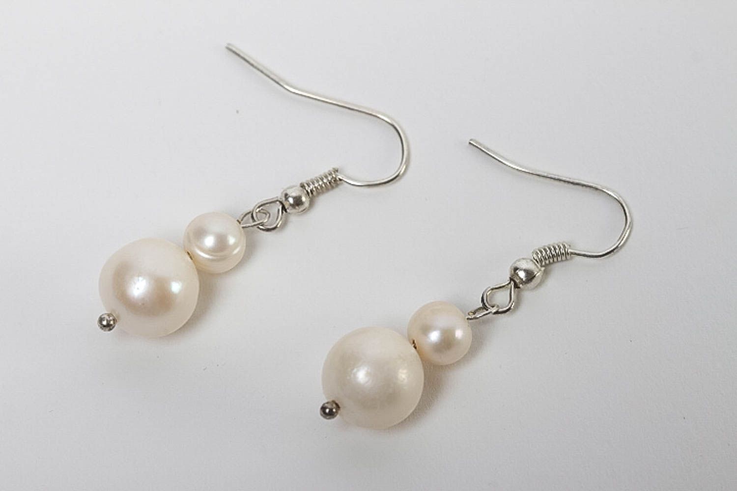 Handmade lange Perlen Ohrringe Designer Schmuck Accessoire für Frauen zart foto 2