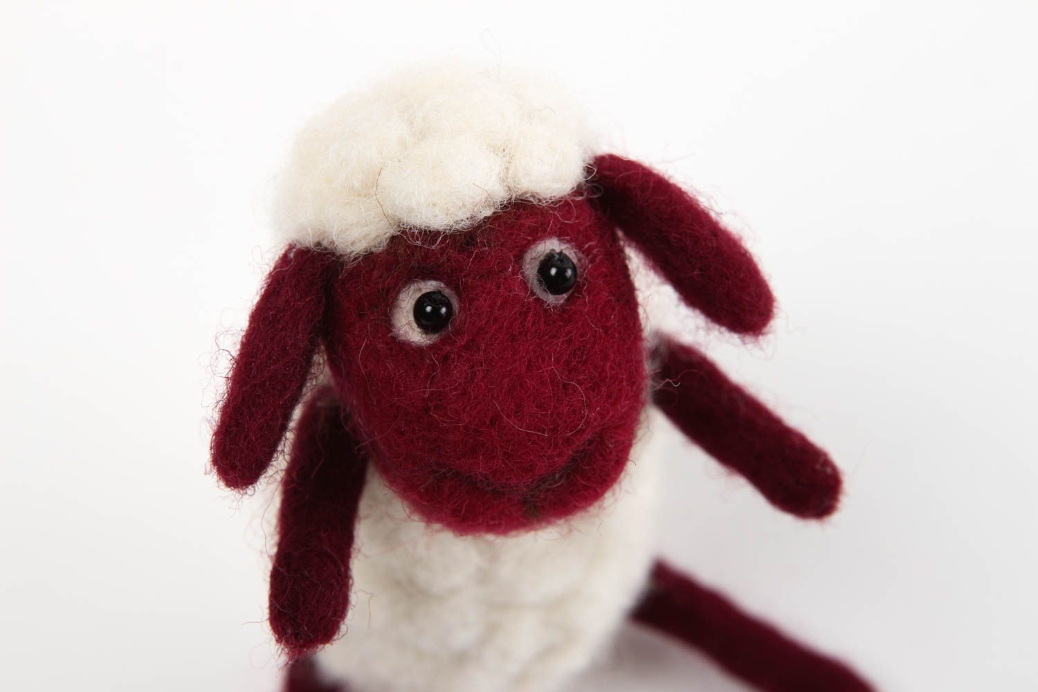 Handmade Spielzeug Schaf Kuschel Tier Designer Geschenk klein aus Wolle foto 2