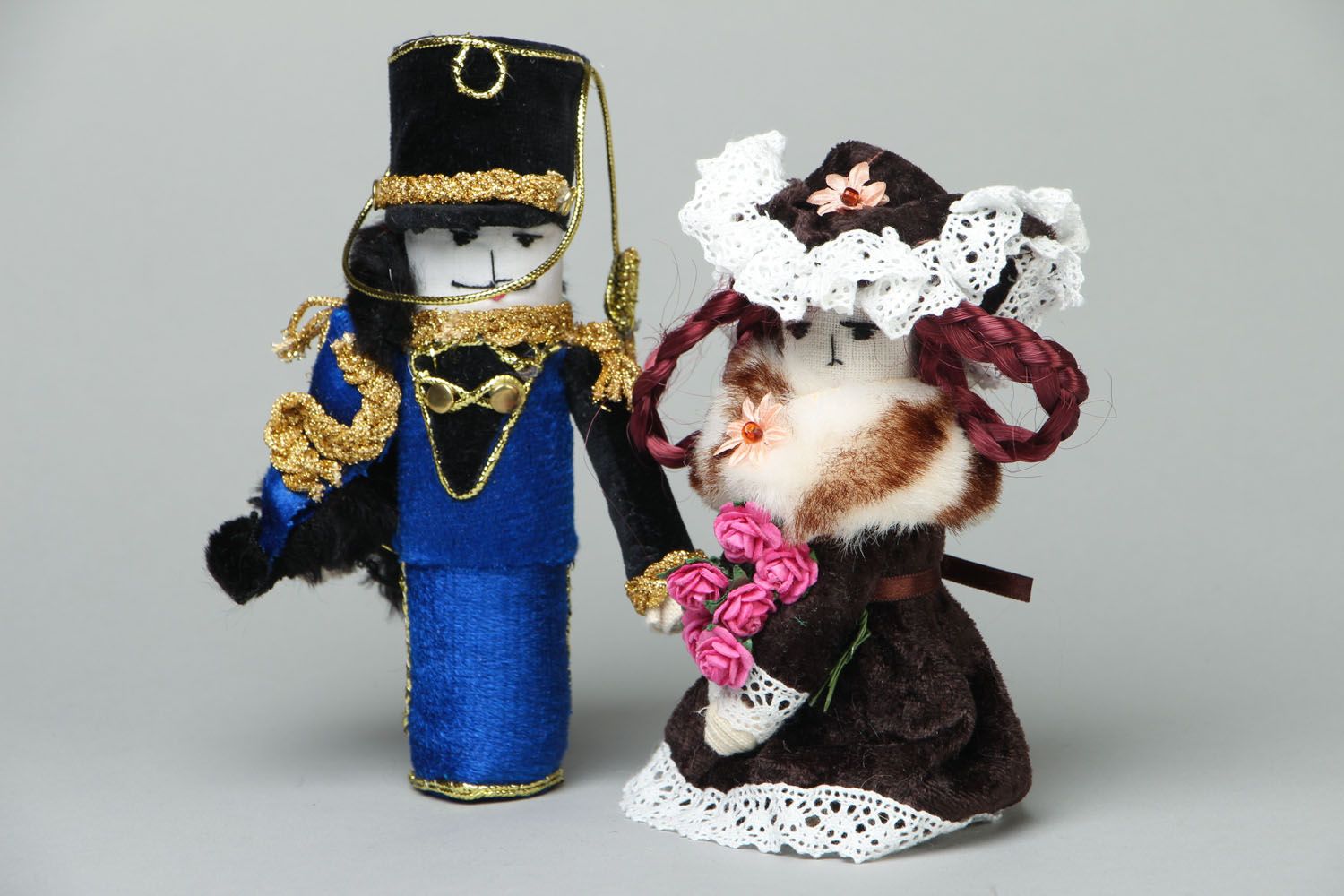 Designer soft dolls Hussar with Lady photo 1