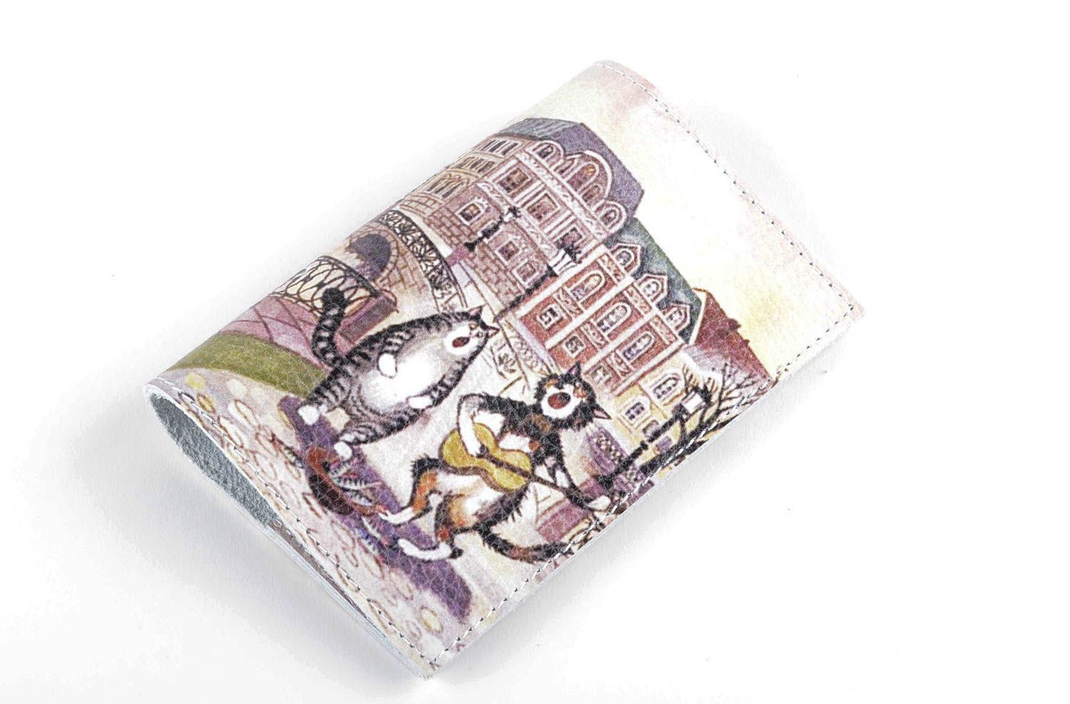 Handmade passport cover unusual gift for girls designer cover for documents photo 2