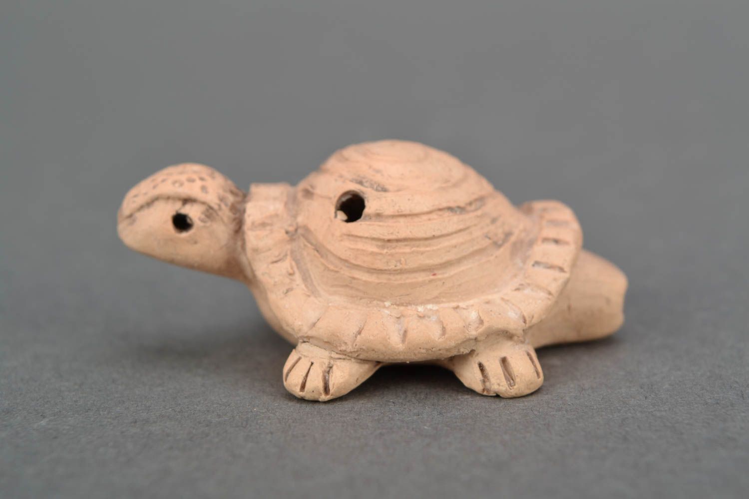 Керамическая свистулька ручная лепка Черепаха фото 3
