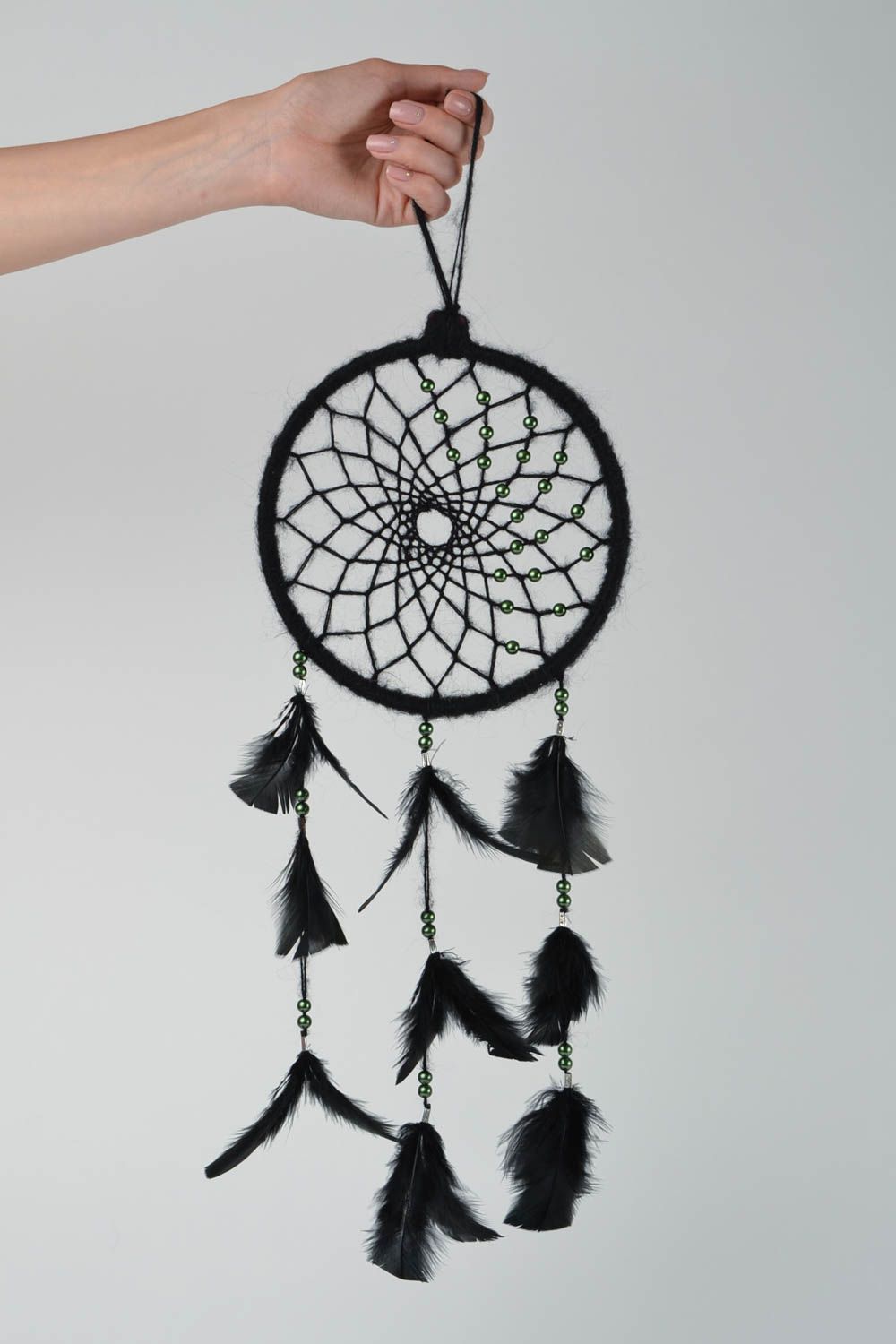Cazador de sueños de plumas hecho a mano para decorar la casa amuleto protector  foto 2