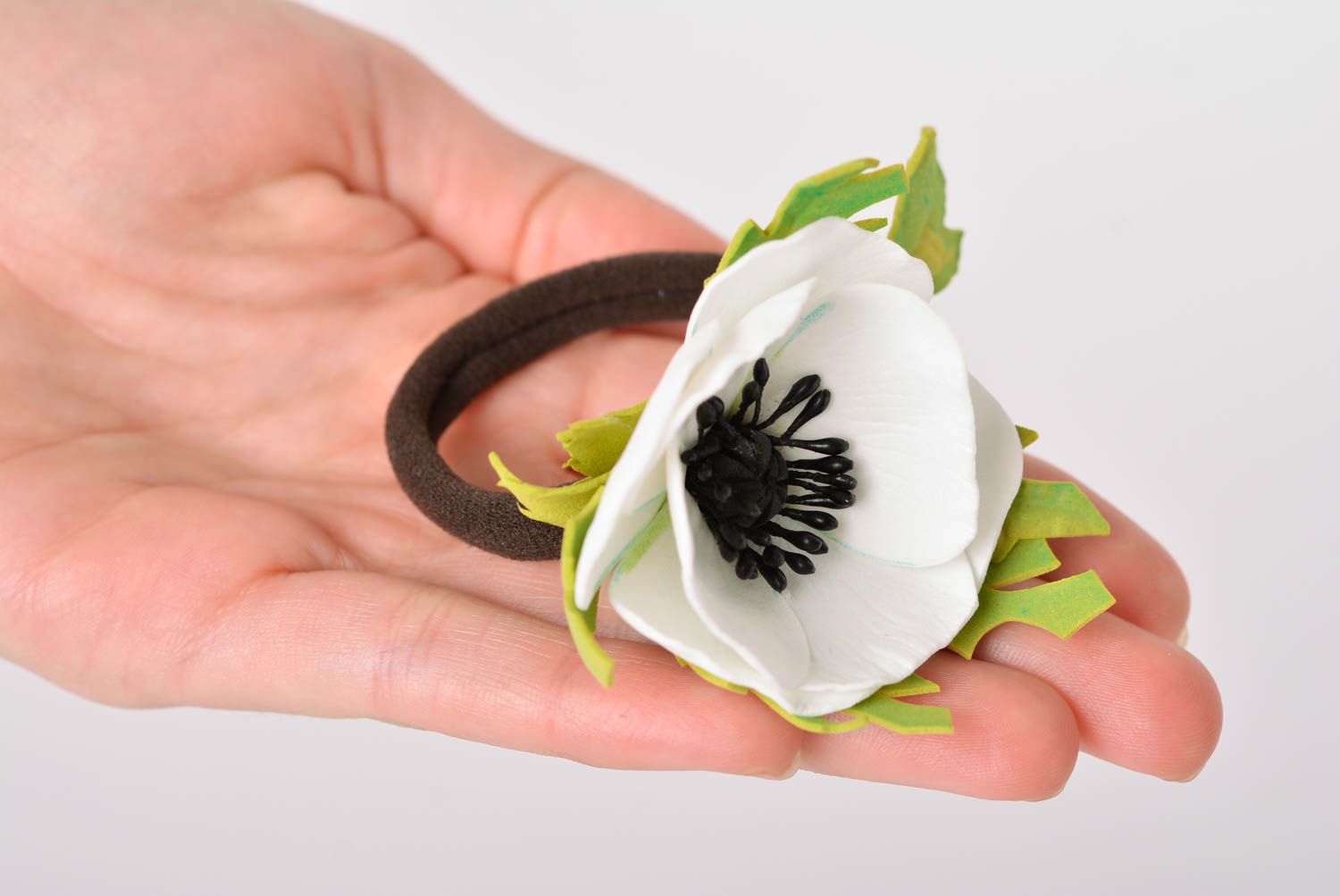 Schmuck Accessoire handgeschaffen modischer Haargummi Blumen Haargummi foto 2