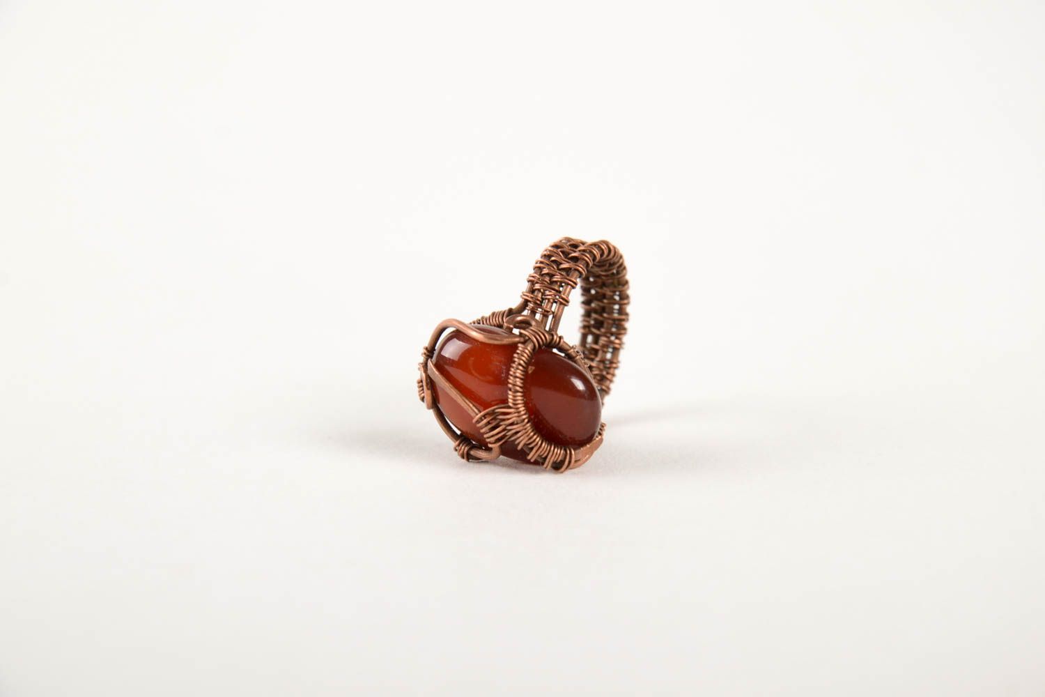 Оригинальное кольцо ручной работы кольцо из проволоки необычное украшение фото 5